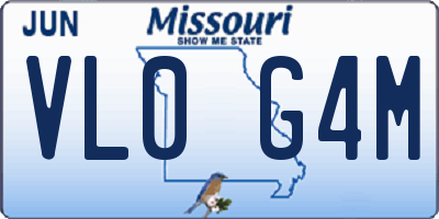 MO license plate VL0G4M