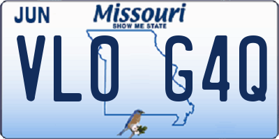 MO license plate VL0G4Q