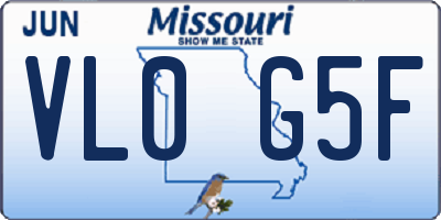 MO license plate VL0G5F