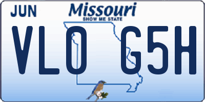 MO license plate VL0G5H