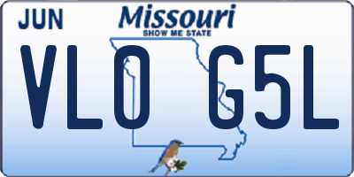 MO license plate VL0G5L