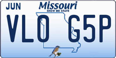 MO license plate VL0G5P