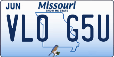 MO license plate VL0G5U