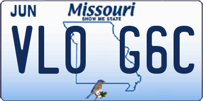 MO license plate VL0G6C