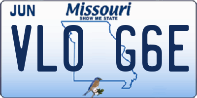 MO license plate VL0G6E