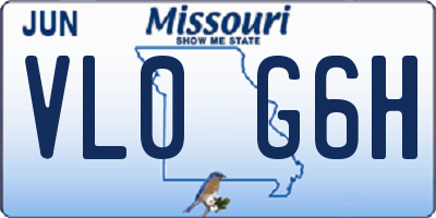 MO license plate VL0G6H