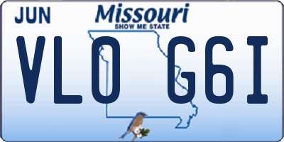 MO license plate VL0G6I