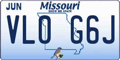 MO license plate VL0G6J