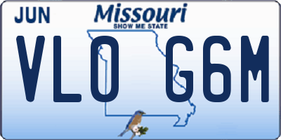 MO license plate VL0G6M