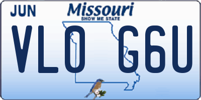 MO license plate VL0G6U