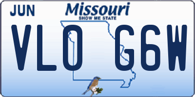 MO license plate VL0G6W