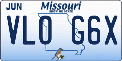 MO license plate VL0G6X