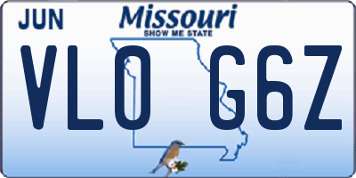 MO license plate VL0G6Z