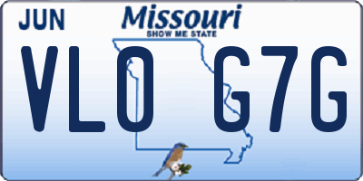 MO license plate VL0G7G