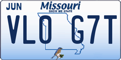 MO license plate VL0G7T