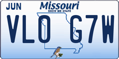 MO license plate VL0G7W