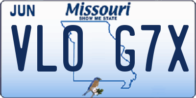 MO license plate VL0G7X