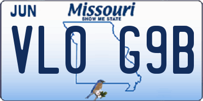 MO license plate VL0G9B