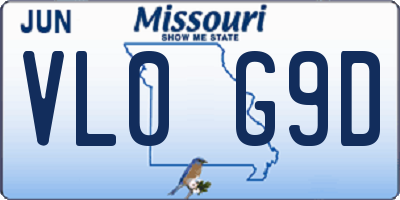 MO license plate VL0G9D
