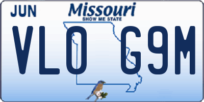 MO license plate VL0G9M