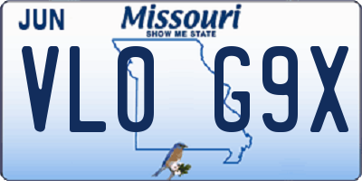 MO license plate VL0G9X