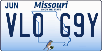 MO license plate VL0G9Y