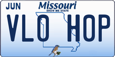 MO license plate VL0H0P