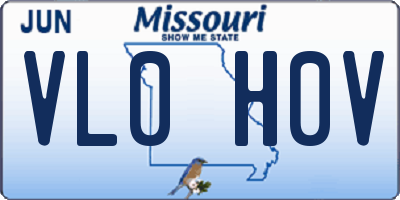 MO license plate VL0H0V