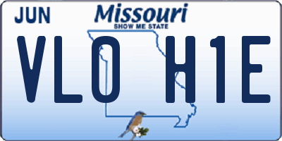 MO license plate VL0H1E