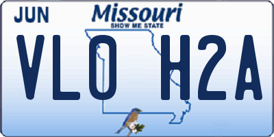 MO license plate VL0H2A