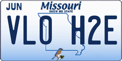 MO license plate VL0H2E