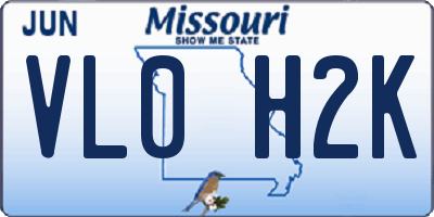 MO license plate VL0H2K