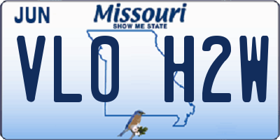 MO license plate VL0H2W