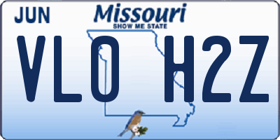 MO license plate VL0H2Z