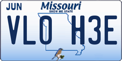 MO license plate VL0H3E