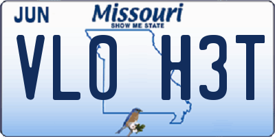 MO license plate VL0H3T