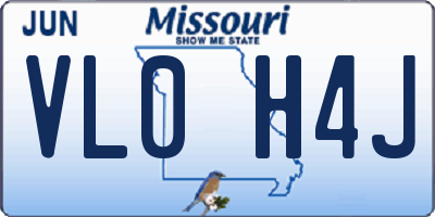 MO license plate VL0H4J