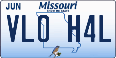 MO license plate VL0H4L