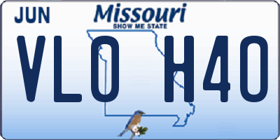 MO license plate VL0H4O