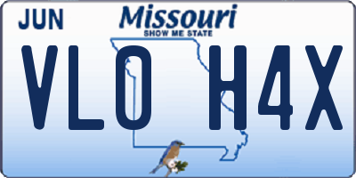 MO license plate VL0H4X