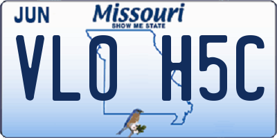 MO license plate VL0H5C