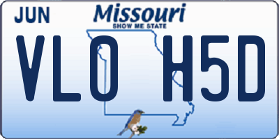 MO license plate VL0H5D