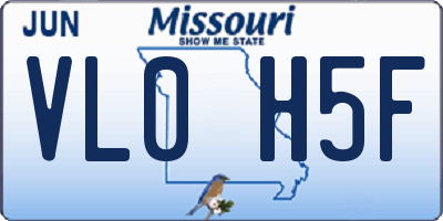 MO license plate VL0H5F
