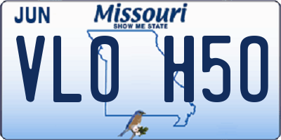 MO license plate VL0H5O