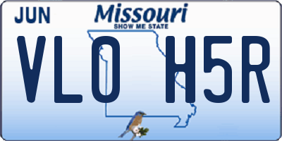 MO license plate VL0H5R