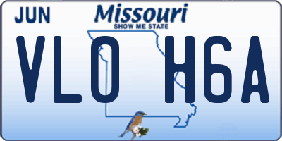 MO license plate VL0H6A