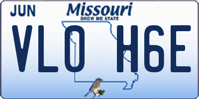 MO license plate VL0H6E
