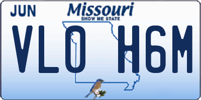 MO license plate VL0H6M