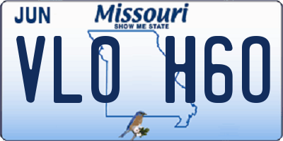 MO license plate VL0H6O