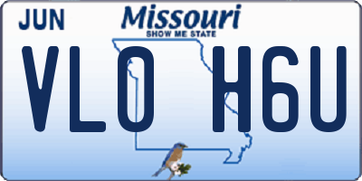 MO license plate VL0H6U